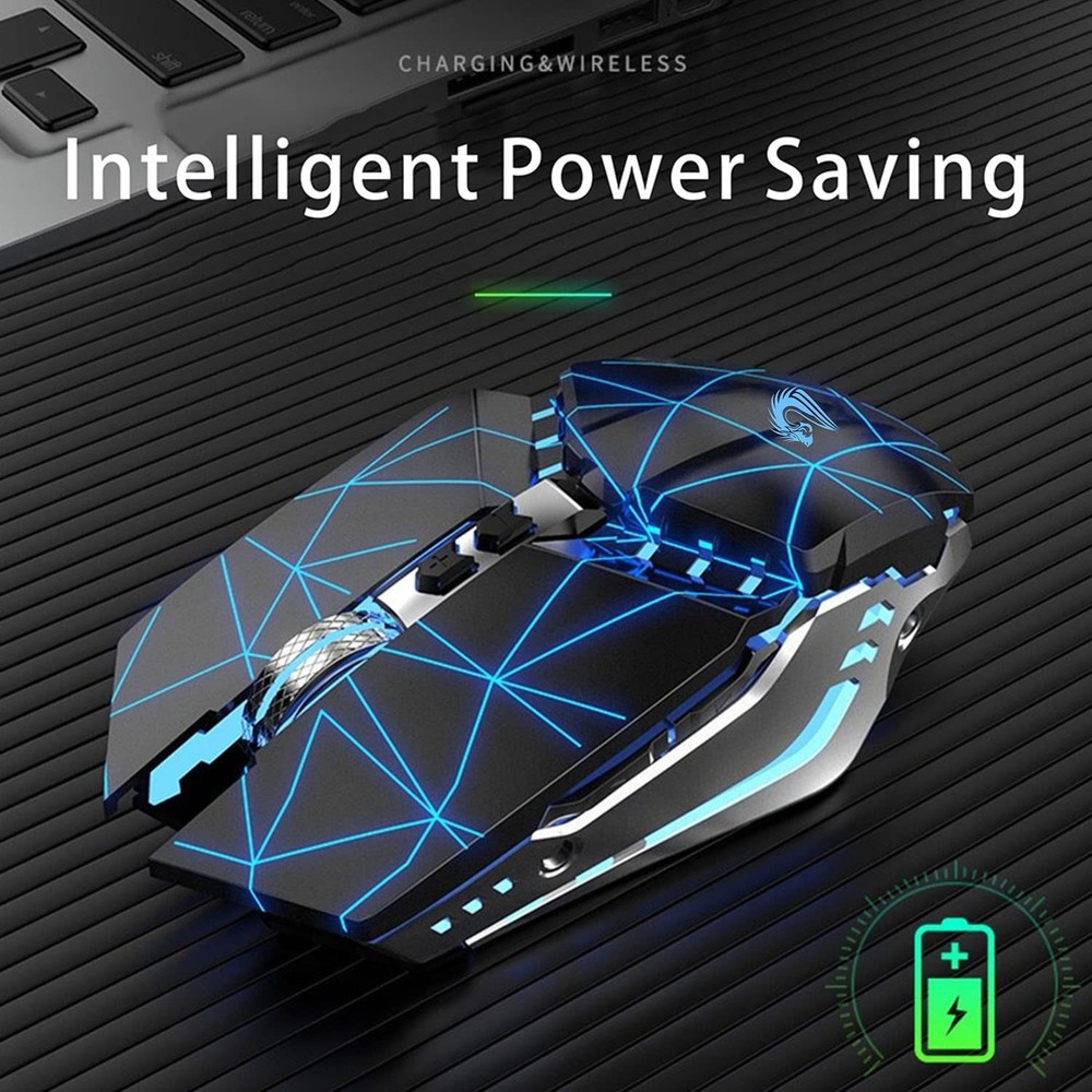 T12 Wireless Gaming Mouse Rechargeable, 2.4G Silent Optical Wireless Computer...