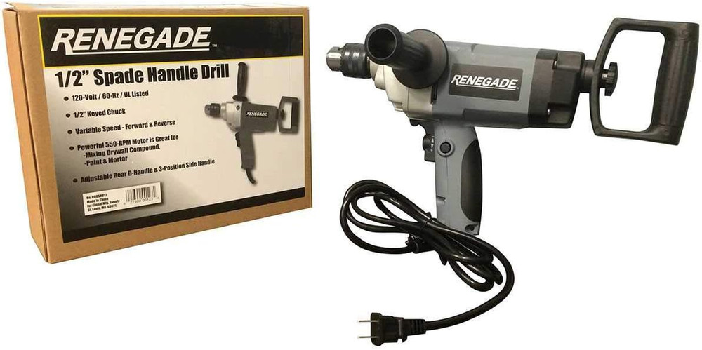 1/2" Drywall Mud/Tile Mortar Thinset Mixing Drill with Spade Handle