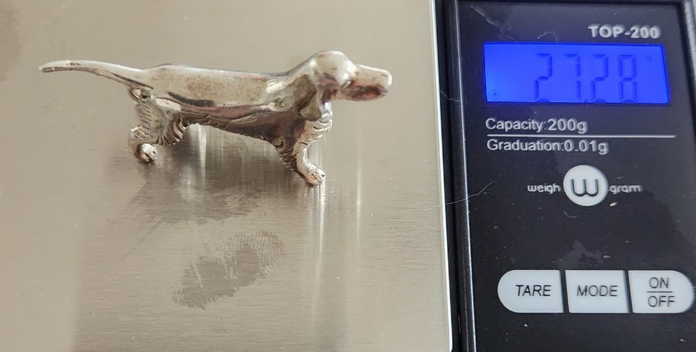 KIRK & SON Solid Cast Sterling Silver Miniature Figurine Irish Setter