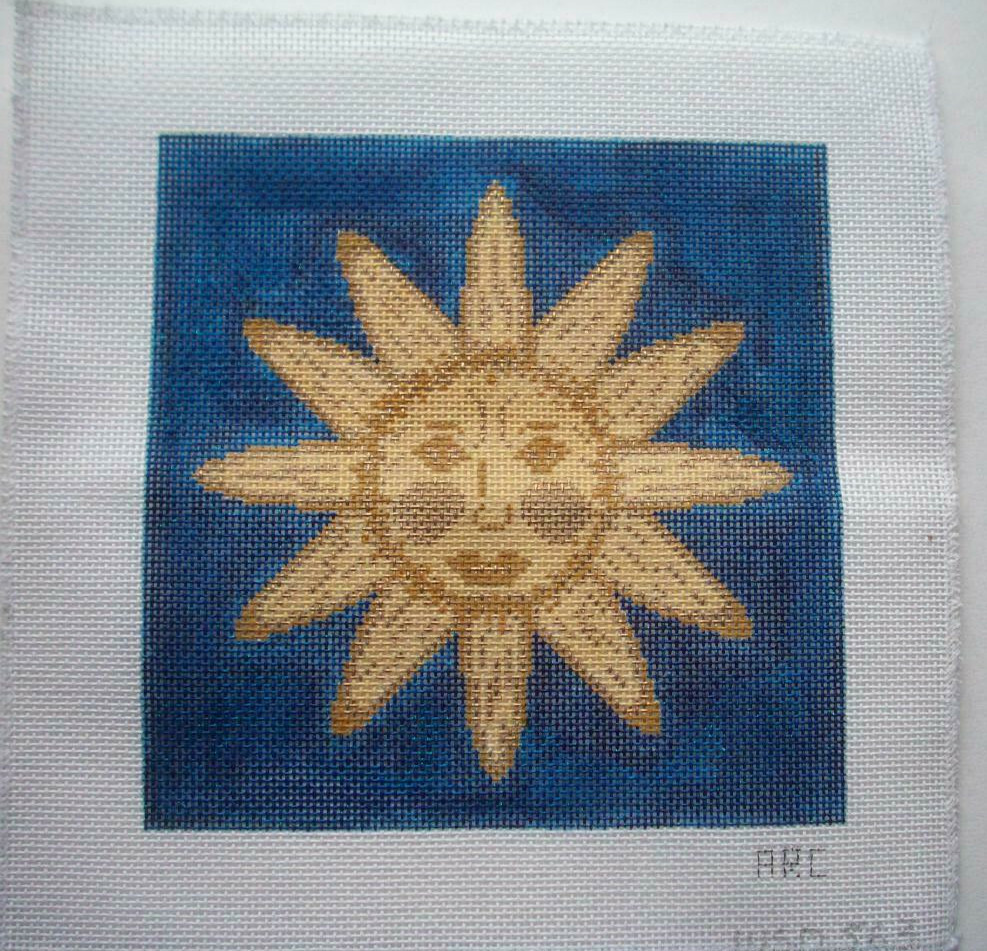 Sun & Moon hand painted canvas wool needlepoint kit