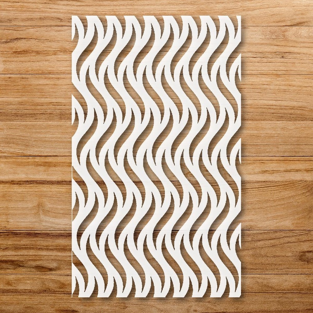 Swirling Waves Abstract Pattern Stencil for Creative Projects - StencilAir