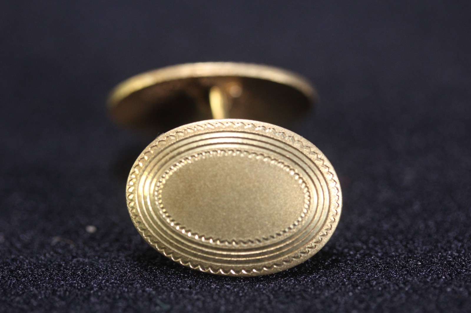 Antique Simons Gold Front Oval Cufflinks on Original Card NOS