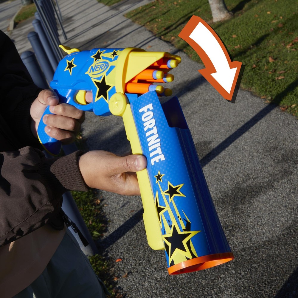 Nerf Fortnite Half Tone Hero Blaster, Bonus Code to Unlock Medium, Multicolor