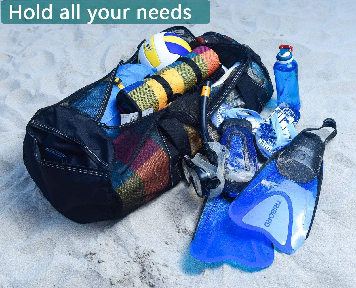 XXL Mesh Duffle Bag for Scuba Dive or Snorkel Gear, Extra Large Snorkeling Equip