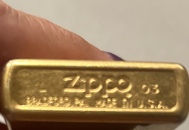 2003 ZIPPO Classic Gold Brushed Cigarette Lighter