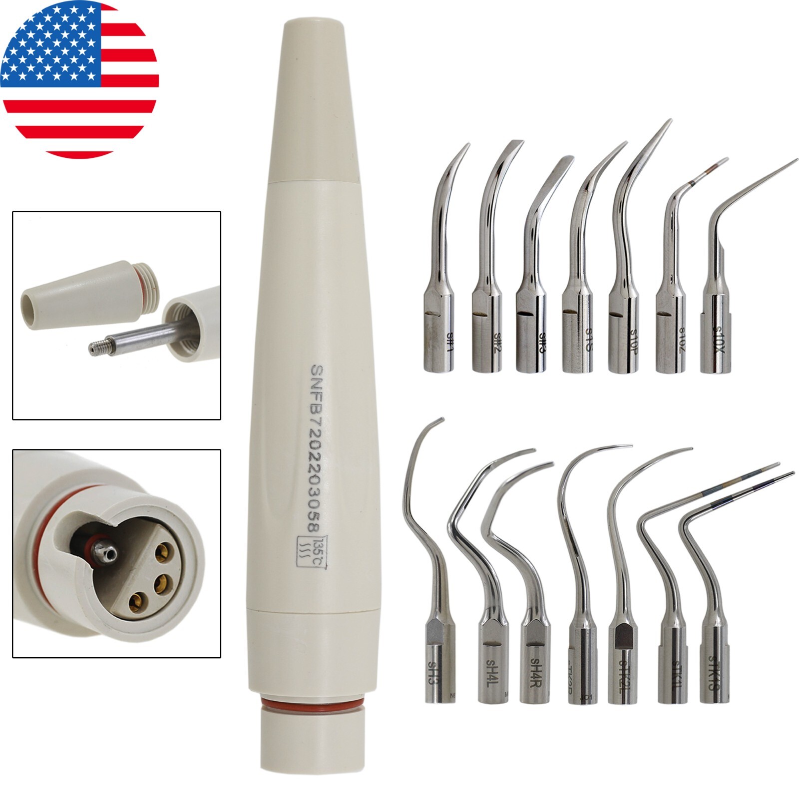 Dental ACTEON NEWTRON P5 XS Ultrasonic Scaler Handpiece Satelec Piezo Tips H3 1S