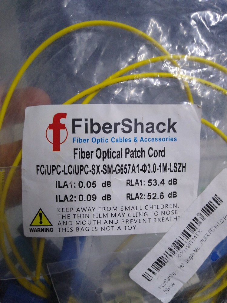 Fibershack Single Fiber Optical Patch Cord Multiple Piece Lot Ships FREE