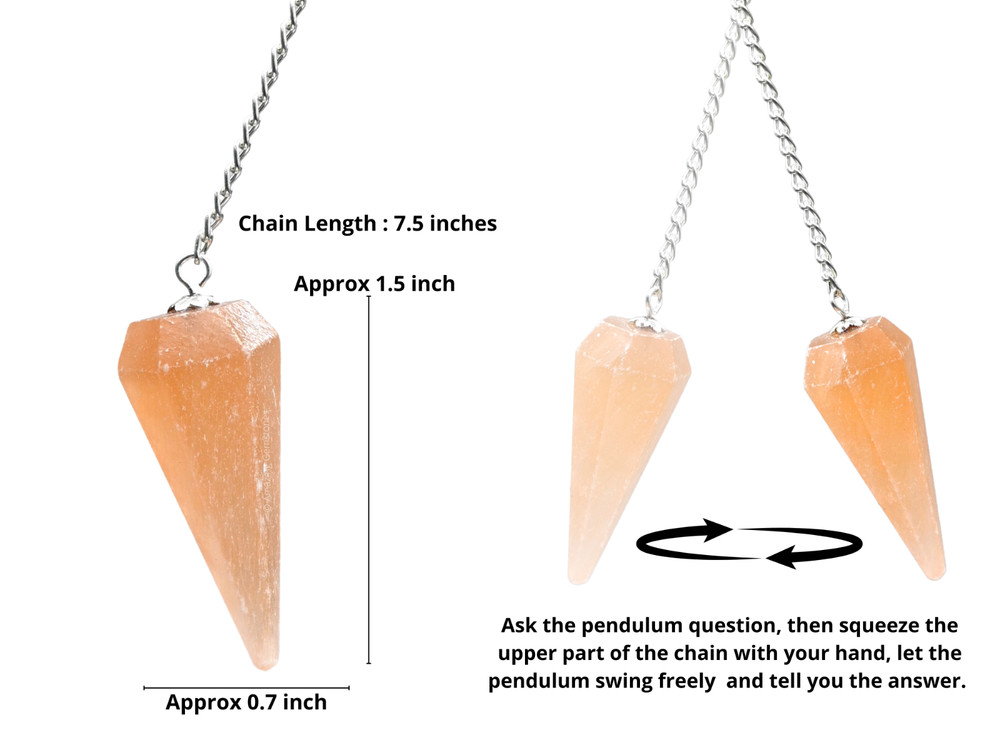 Orange Selenite Dowsing Crystal Pendulum