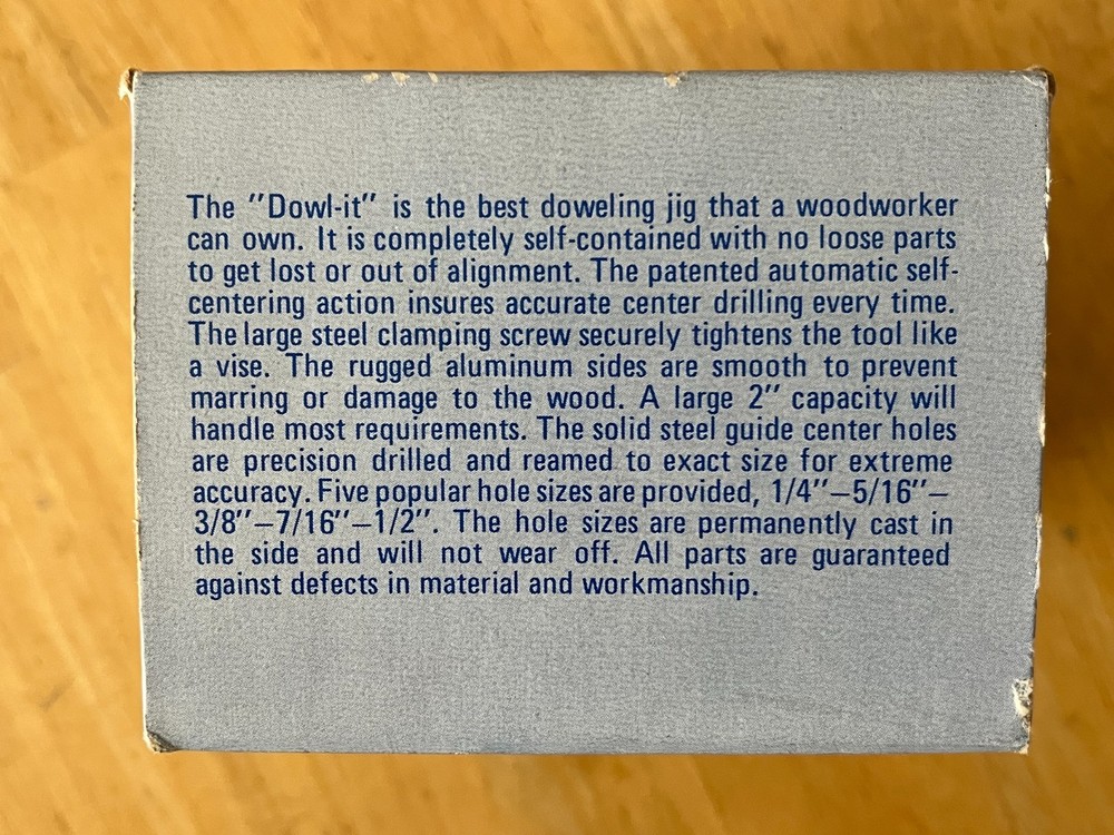 "Dowl-it" Self-Centering Dowel Drill Guide Model No. 1000.