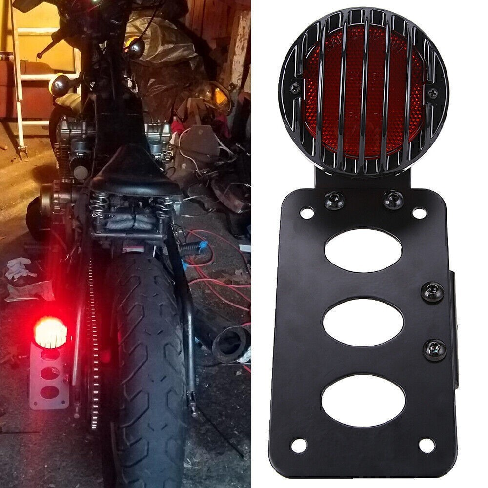 Side Mount LED Tail Light Bracket For Harley Bobber License Plate With Bracket