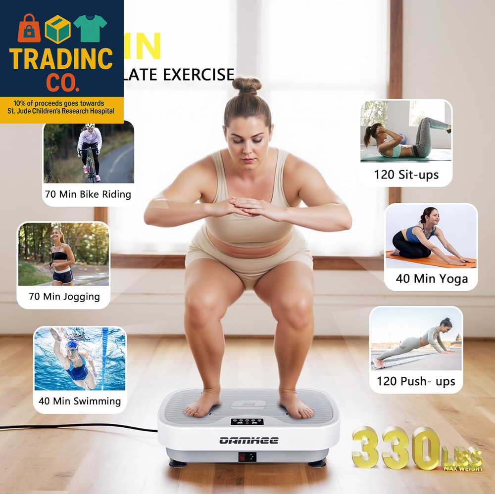 Vibrating Board Exercise Machine, Vibrating Platform for Lymphatic Drainage, 120