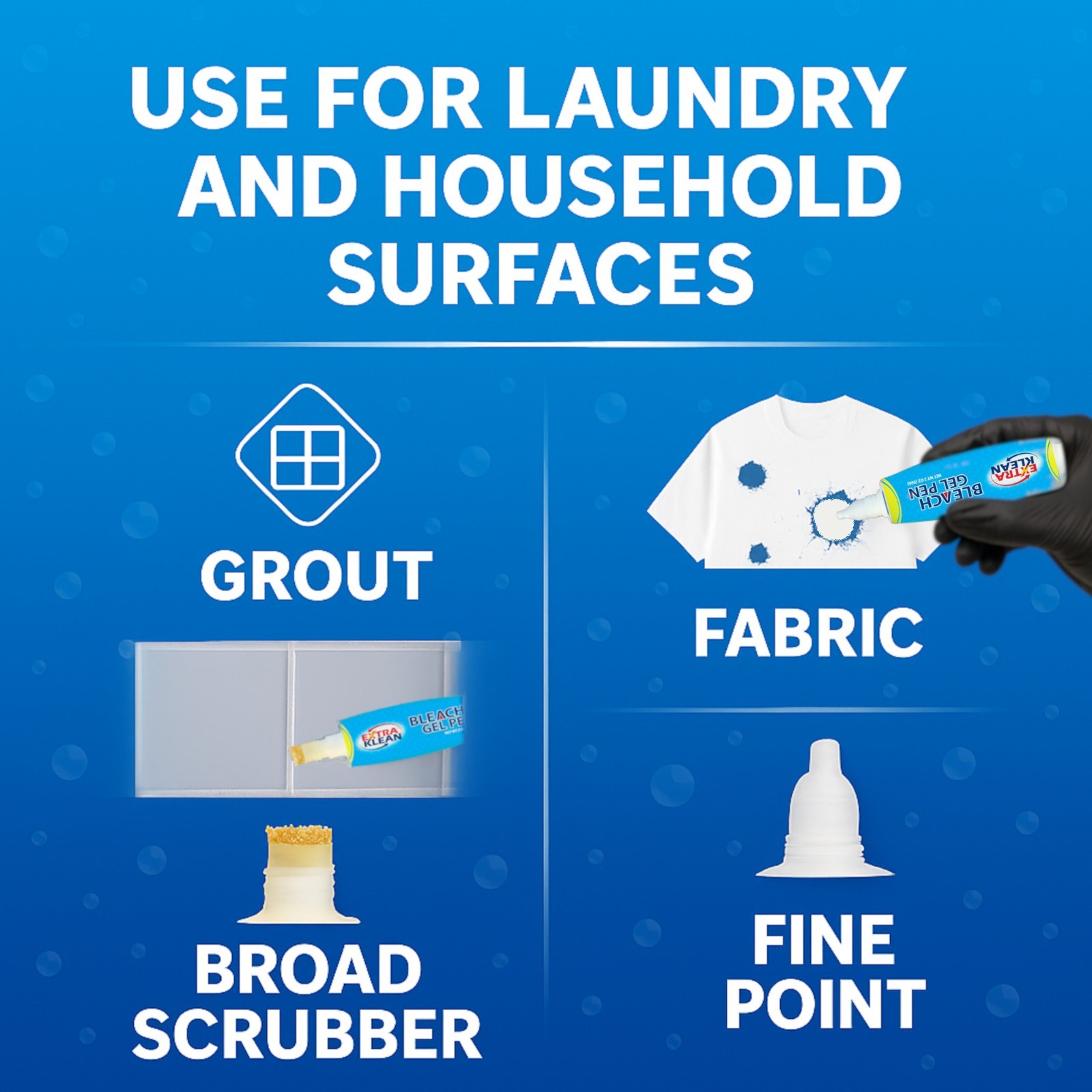 Bleach Gel Pen For Whites Dual Tipped 2 OZ NEW (Ship From USA)