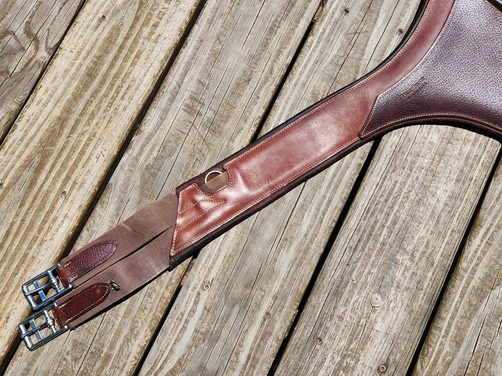 Devoucoux Two Tone Brown Padded Belly Guard Stud Jump Girth - 58"-145cm