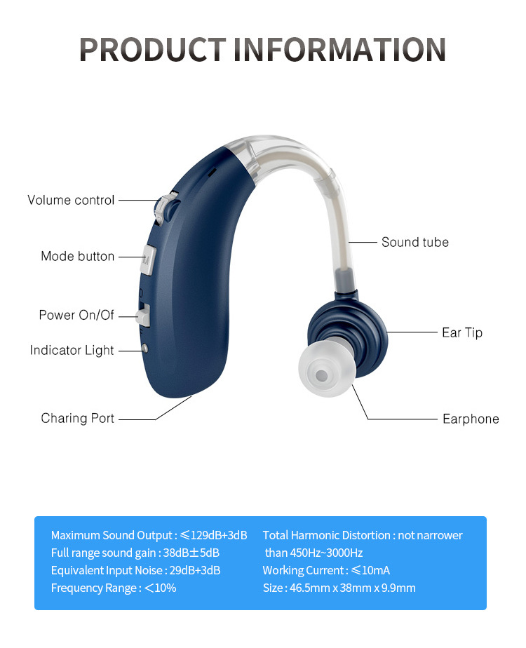 1Pc/1Pair Digital Hearing Aids With Bluetooth Function Severe Loss Rechargeable