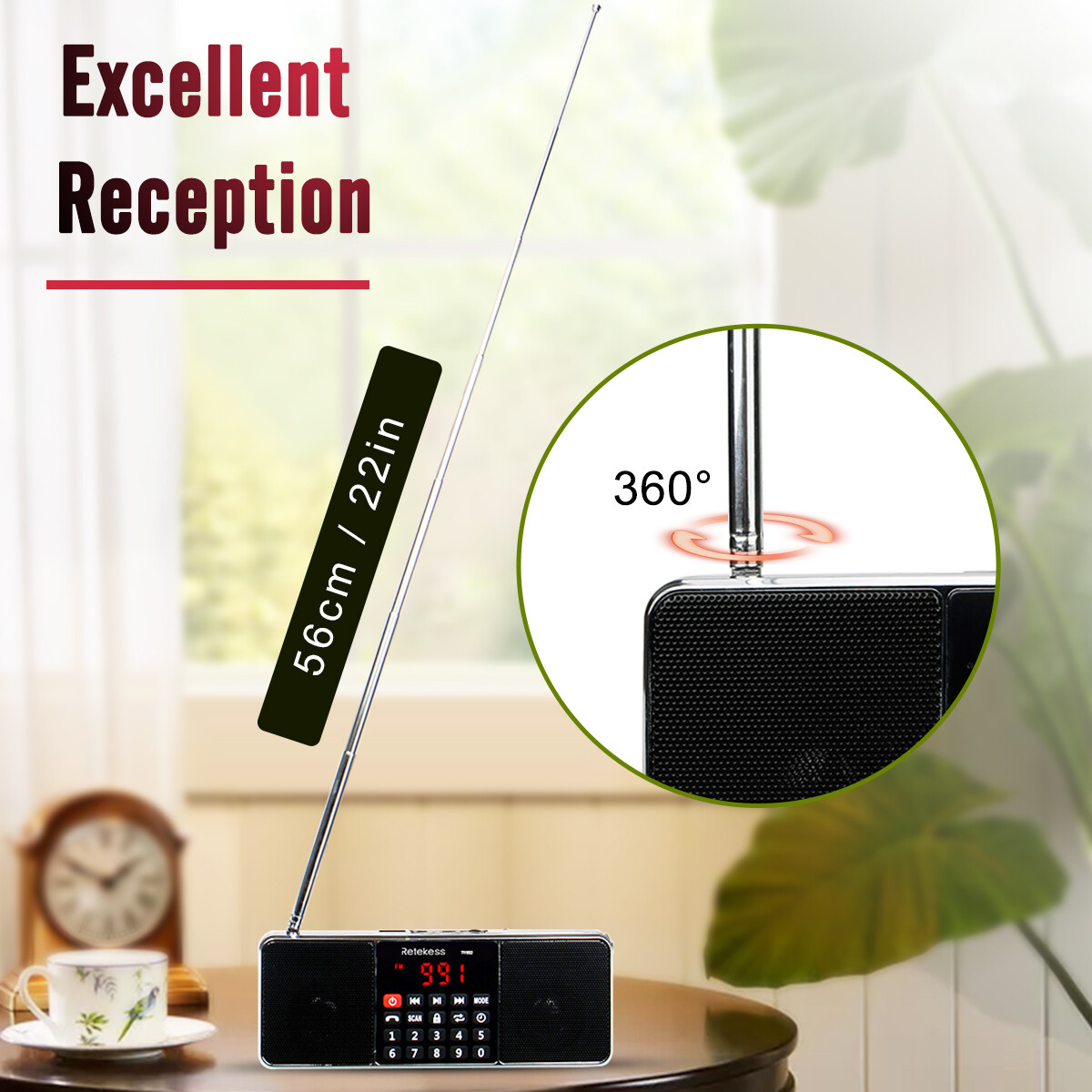 TR602 Portable FM/AM Radio Bluetooth Speaker MP3 Player Digital Rechargeable US