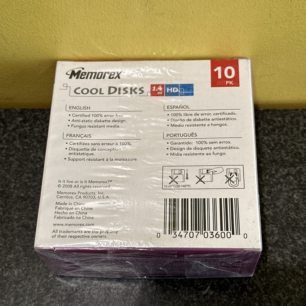 10X Memorex 2HD 3.5" Floppy Computer Diskettes PC Format Cool Disks New