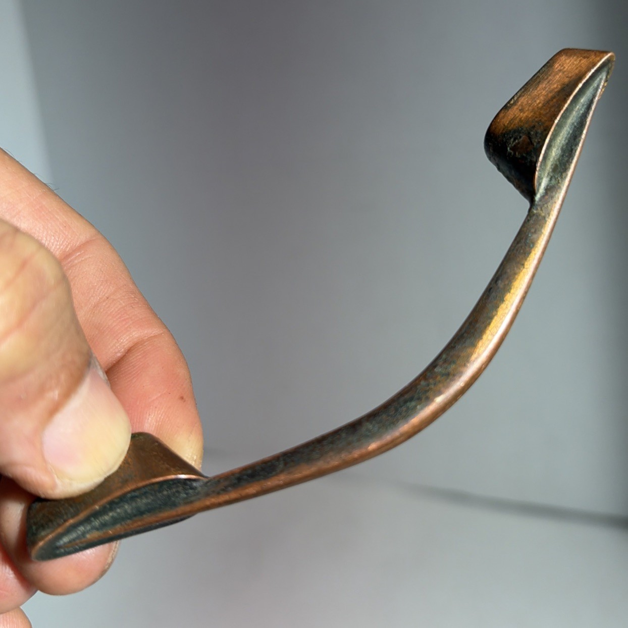 Vintage Single Mid Century Modern Copper Drawer Pull Handle