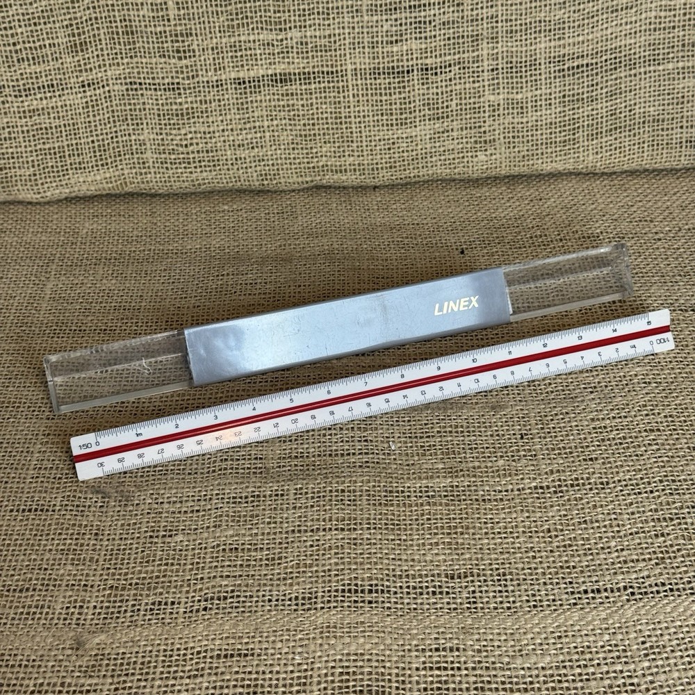 Linex 303 Triangular Graphics Engineering Drawing ruler in original case
