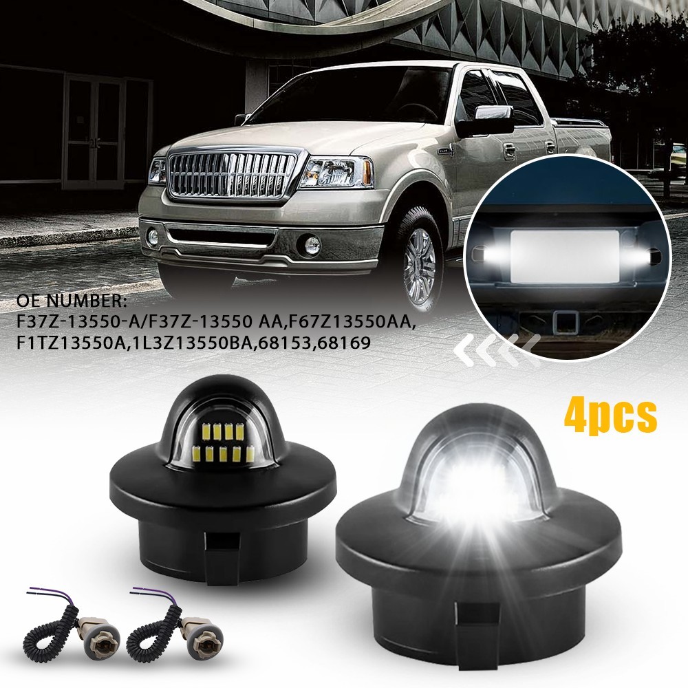 LED License Plate Light w/Wiring Harness Socket for 99-16 Ford F250 F350 F450 SD