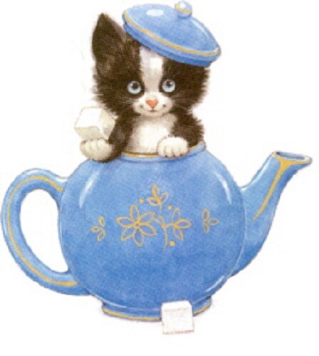 Address Labels - Kitten in a Teapot
