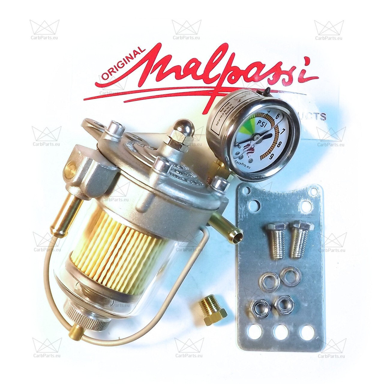 MALPASSI FILTER KING 67mm Fuel Pressure Regulator carburetor Glass with Gauge