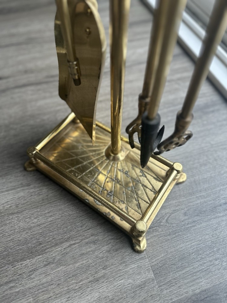 Brass Gold Duck Head Handle Fireplace Tool Set
