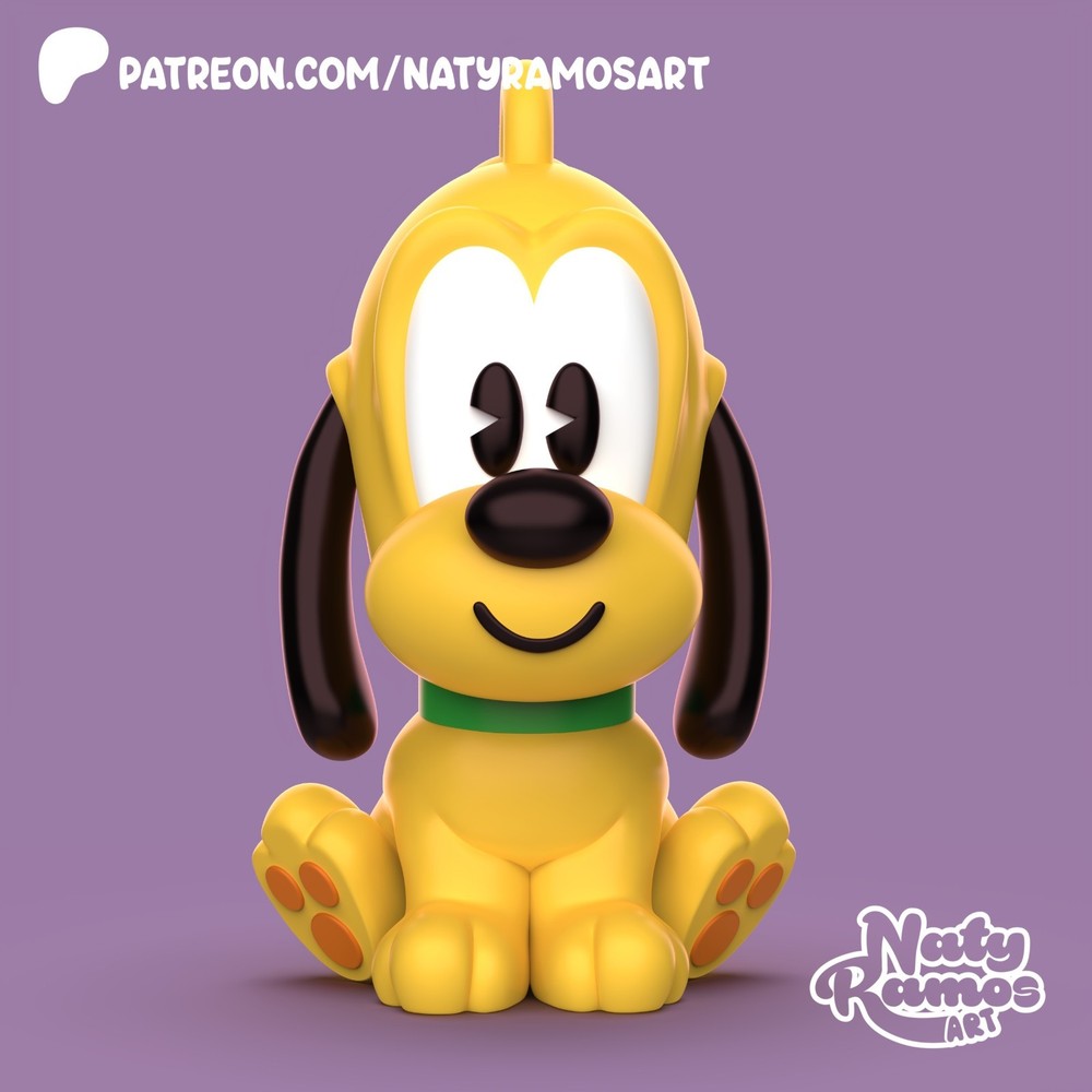 UNPAINTED Pluto Kawaii Chibi 3D Printed Model Kit NR
