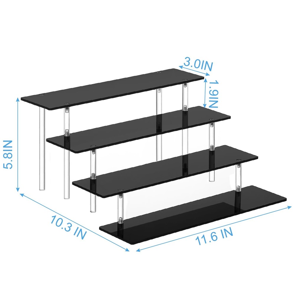 4 Tier Perfume Organizer Stand, Acrylic Risers Display Stands Display Risers