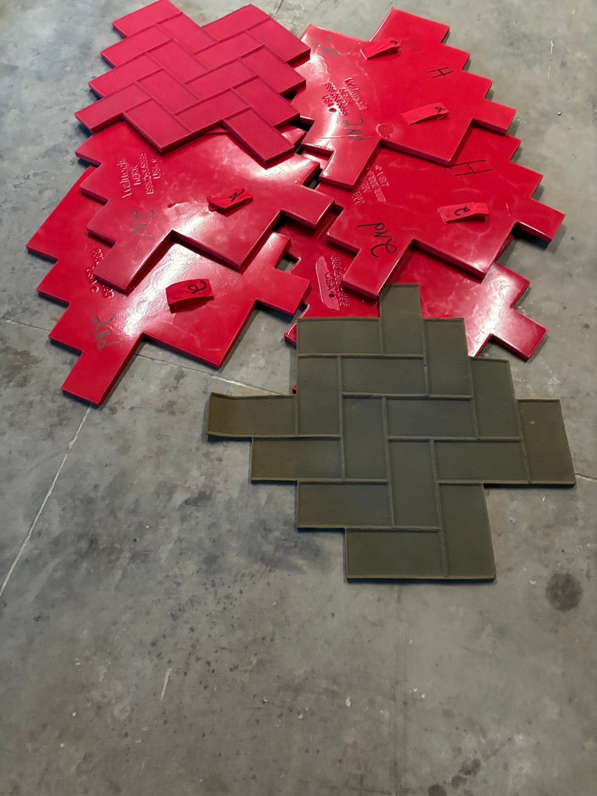 Herringbone Paver | 7 pc. Decorative Stamp Set by Walttools (Seconds)