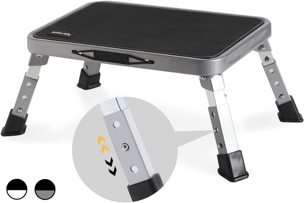 Folding Step Stool Adjustable Sturdy Metal Multi Use