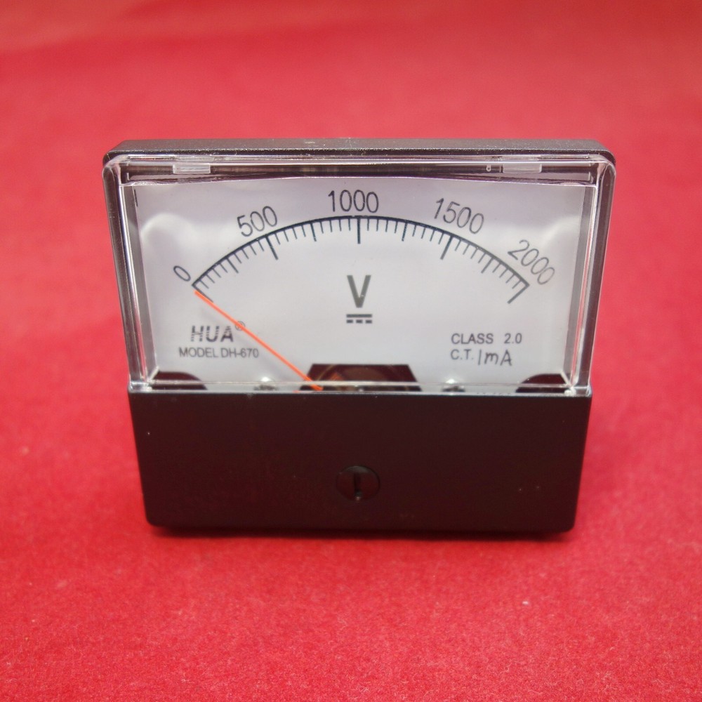 1PC DC 2000V  1mAnalog Voltmeter Panel Voltage Meter 60*70MM