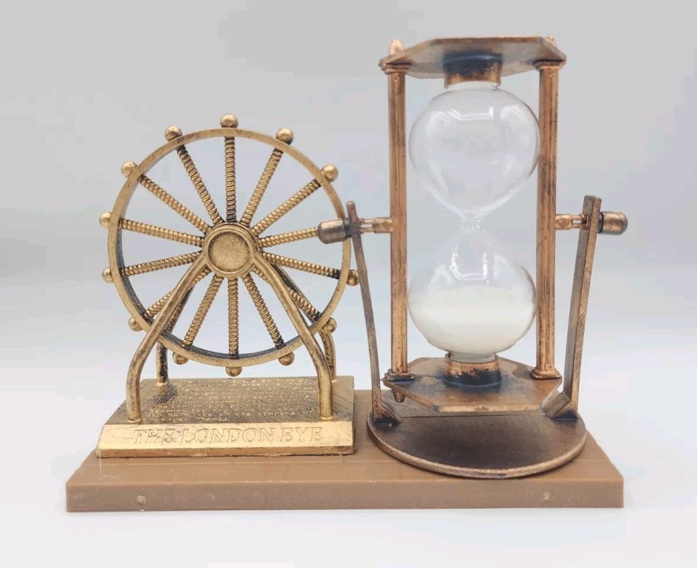 Yichen Vintage Rotating Hourglass Sand Table Timer with Brass Ship Wheel