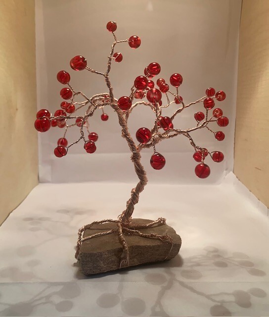 Handcrafted Wire and Bead Bonsai Tree
