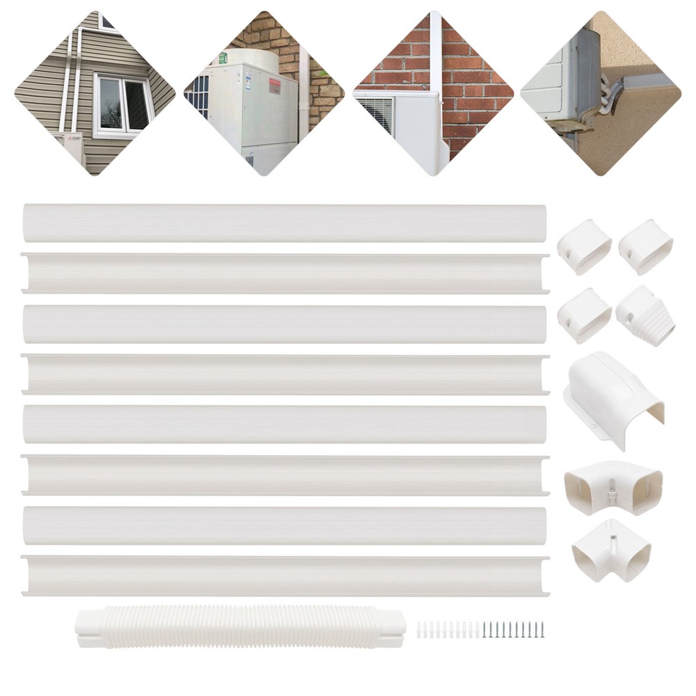 15ft PVC Duct Cover Kit for Mini Split AC - Durable & Easy to Install