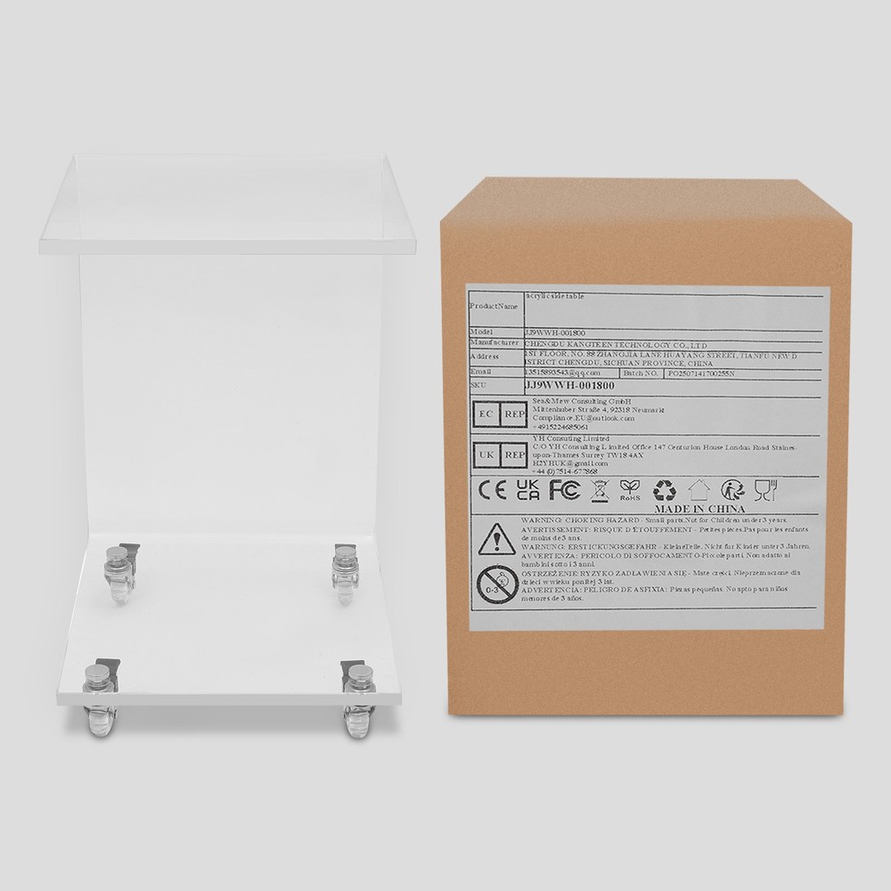 C-Shaped Side Table, Acrylic End Table, Couch Side Table US