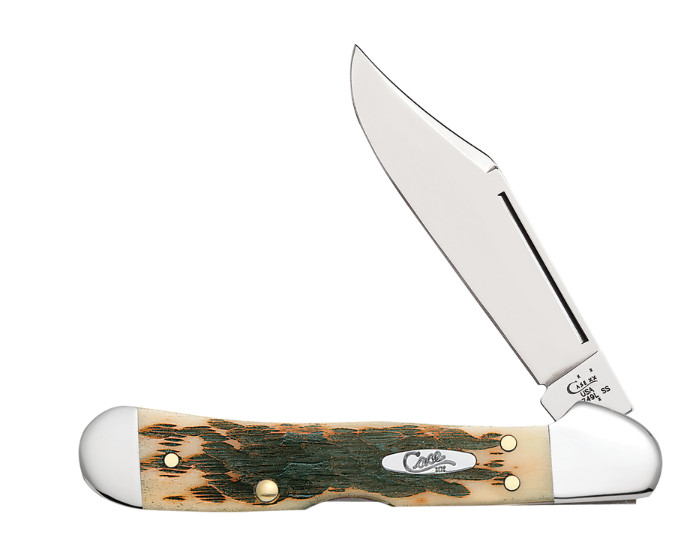 Case 00133 Folding Mini CopperLock Pocket Knife Amber Bone