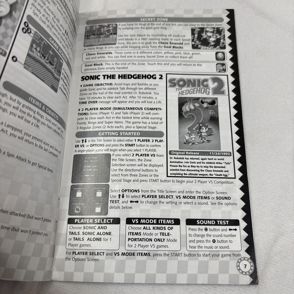 PS2 PlayStation Sonic Mega Collection Plus Manual Only