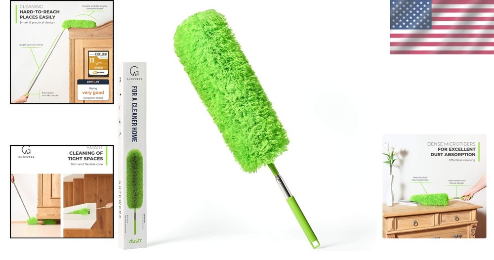 Extendable Microfiber Feather Duster for Dust Ceiling Fan Cobweb Cleaners