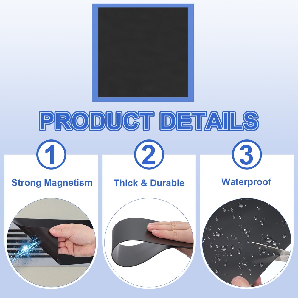 12x12" Magnetic Socket Covers, 2pcs Floor, Black