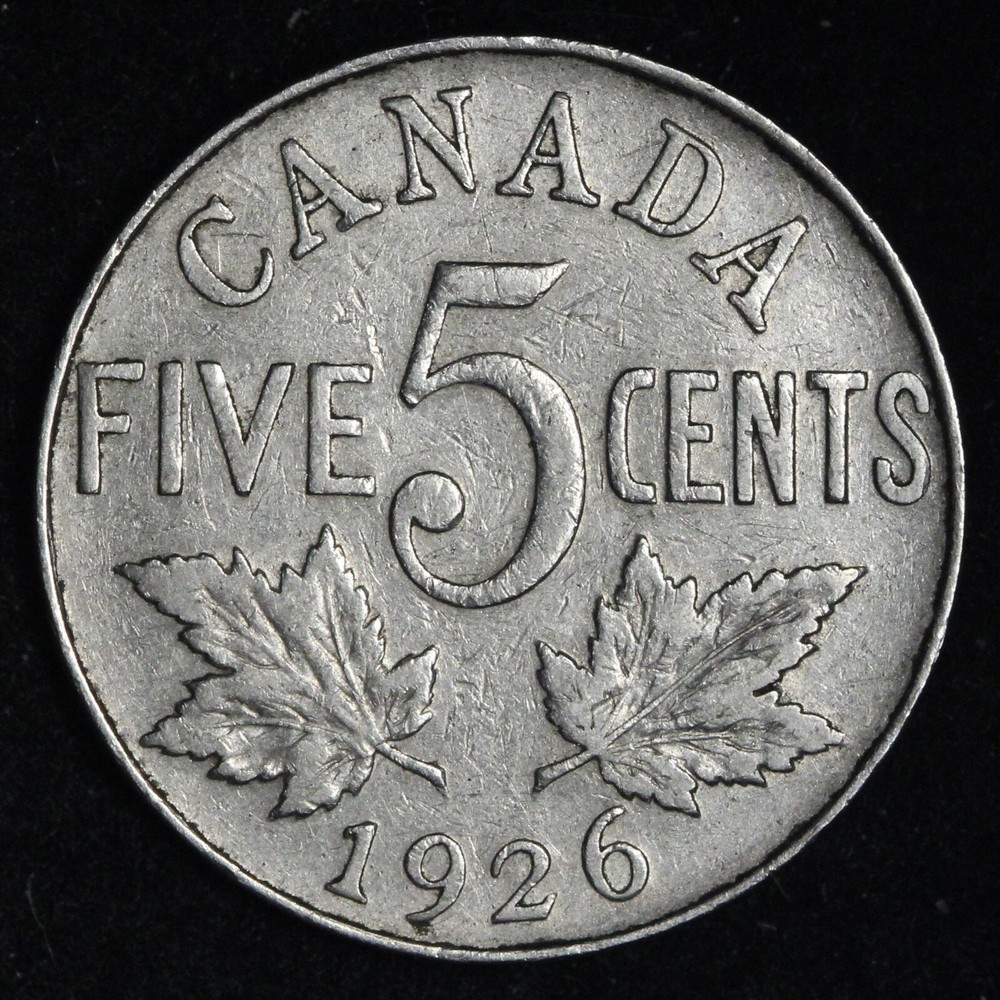 1926 NEAR 6 Canada Five Cent Piece CHOICE E376 WCF