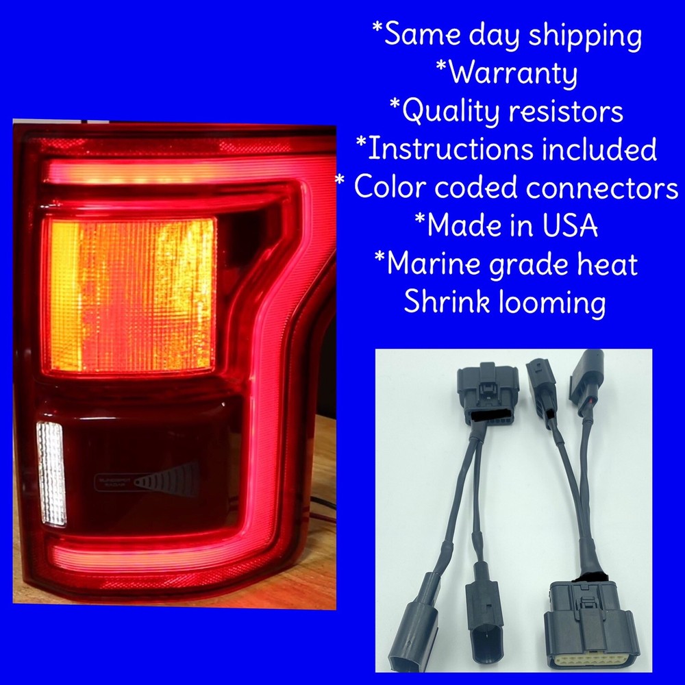 Ford F150 2017 Tail Light Conversion Harness Adapter HALOGEN - LED