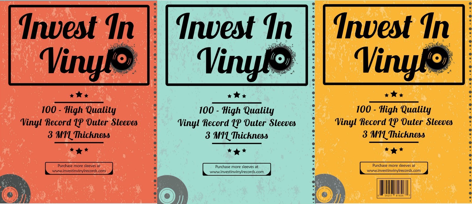 100 Clear Plastic LP Outer Sleeves 3 Mil. HIGH QUALITY Vinyl Record Album Covers