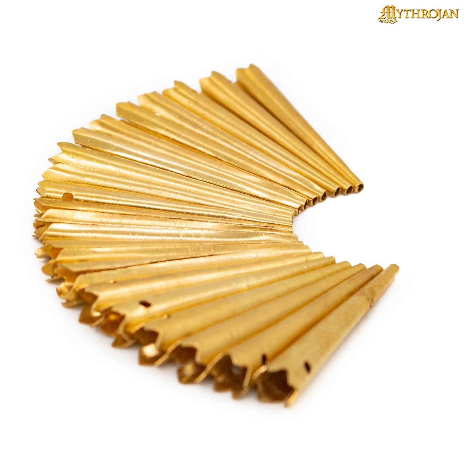 Brass Aiglets Medieval Viking Pure Solid Brass Chapes For Lacing Ends Set of 20