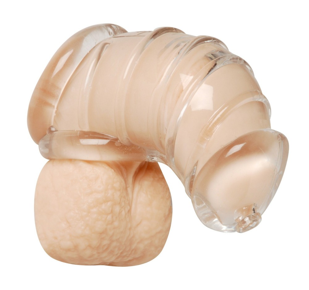 Masters Series Detained Soft Body 4" Chastity Cage - Clear