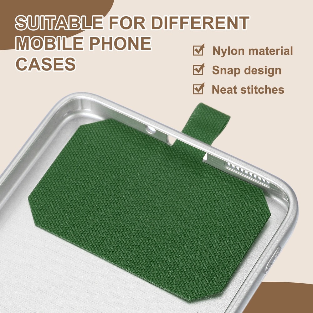 5pcs Phone Tether Tab, Universal Octagonal Phone Lanyard Patch, Dark Green