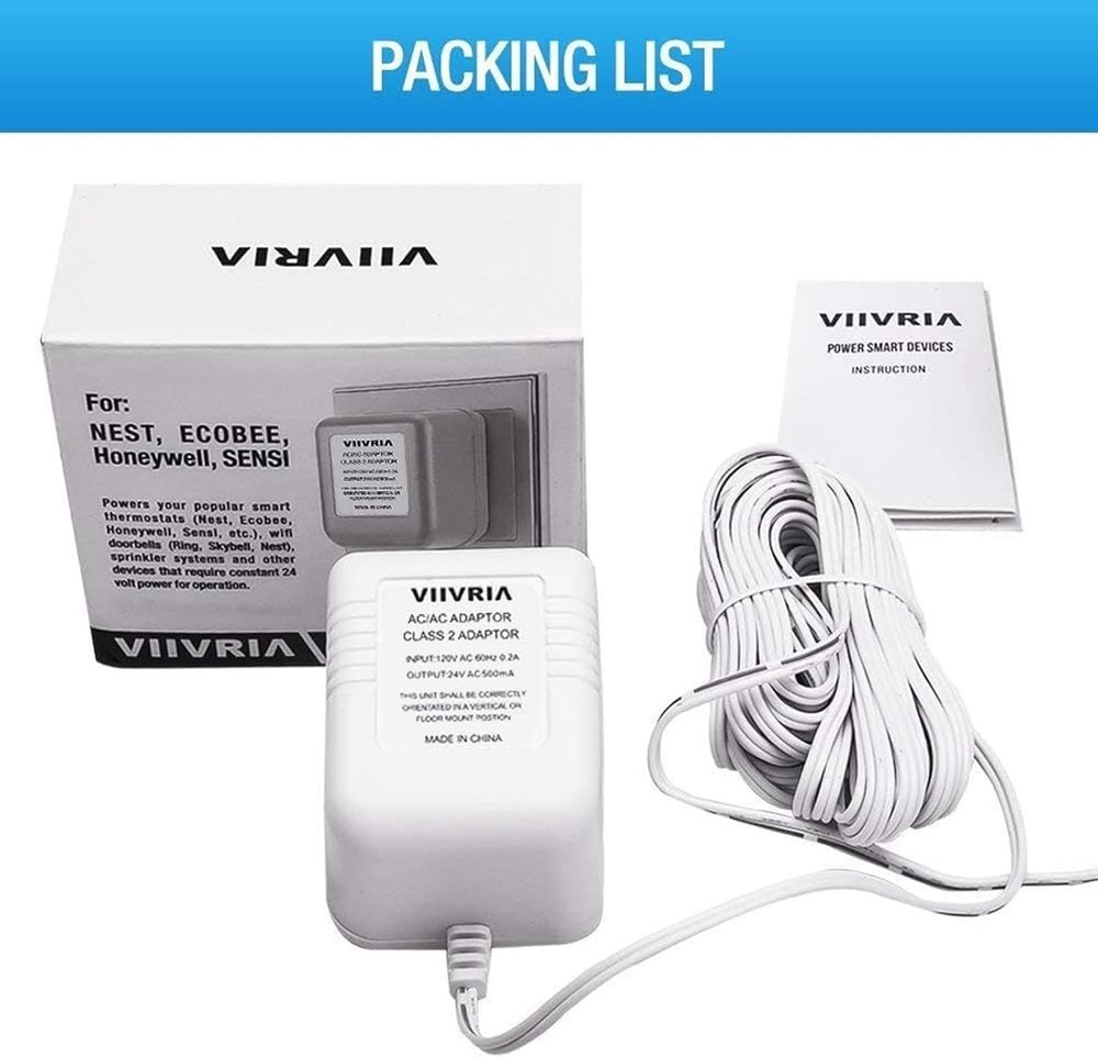 Power Your Smart Devices with Certified 24 Volt Transformer - 35" Cable Included