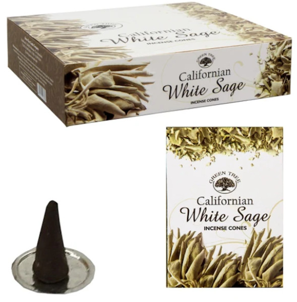 Green Tree White Sage Incense Cones - 10 Cones