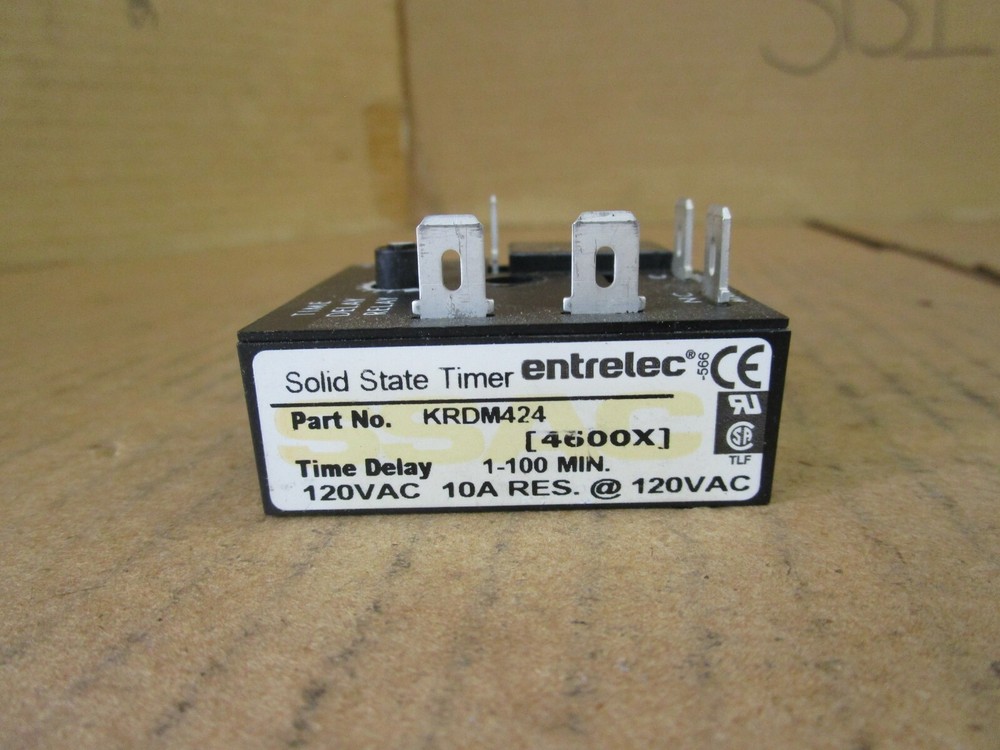Enterlec Solid State Timer KRDM424 120 VAC 10 A Amp Used