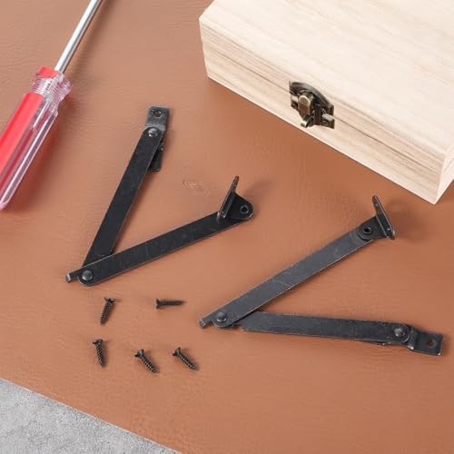 2 PCS Lid Support Hinge, Rotatable Folding Lid Support Hinge Black Hinges for