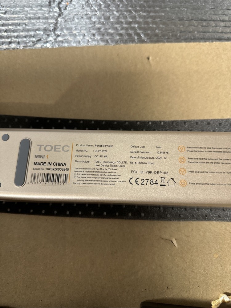 TOEC Mini 1 Tattoo Stencil Maker Transfer Printer Thermal Copier- Opened Box